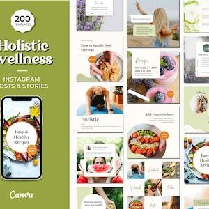 Wellness and Nutrition Instagram Post Templates. Engagement booster for health, wellness and nutrition coach