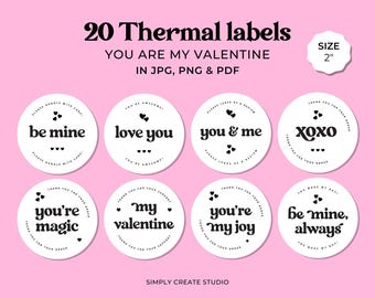 Labels for handmade valentine, Packaging sticker Design, Mail shipping Thermal Labels, sticker for business owner, love