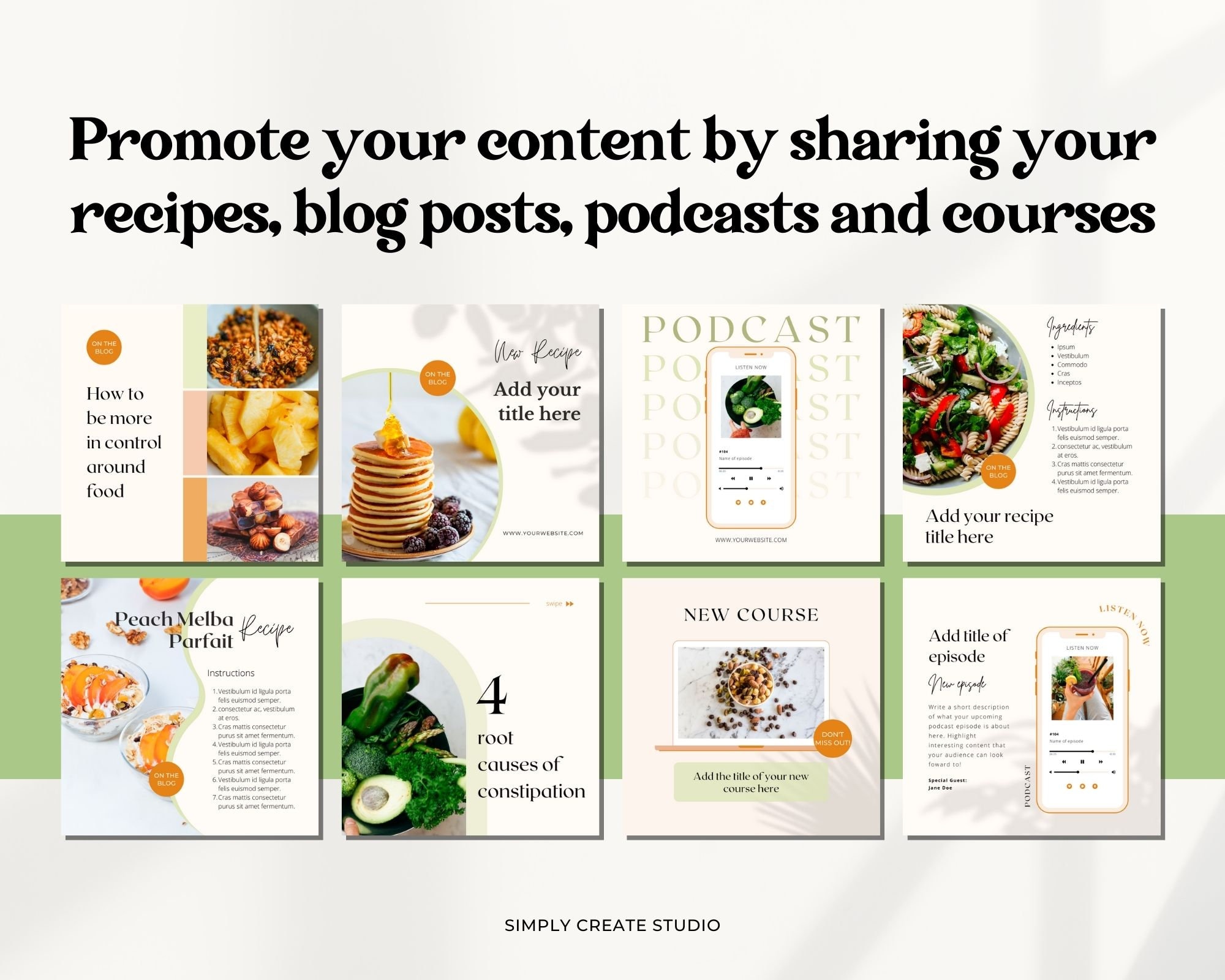 Health and Wellness Instagram Templates, Social Media Post, Nutrition ...