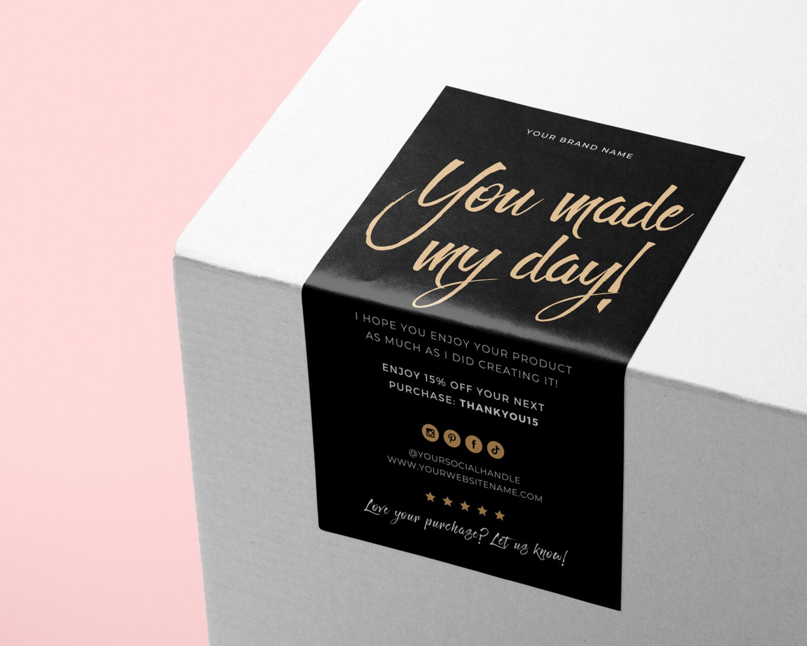 Editable Package Label Template, Custom Packaging, Box Seal, Printable ...