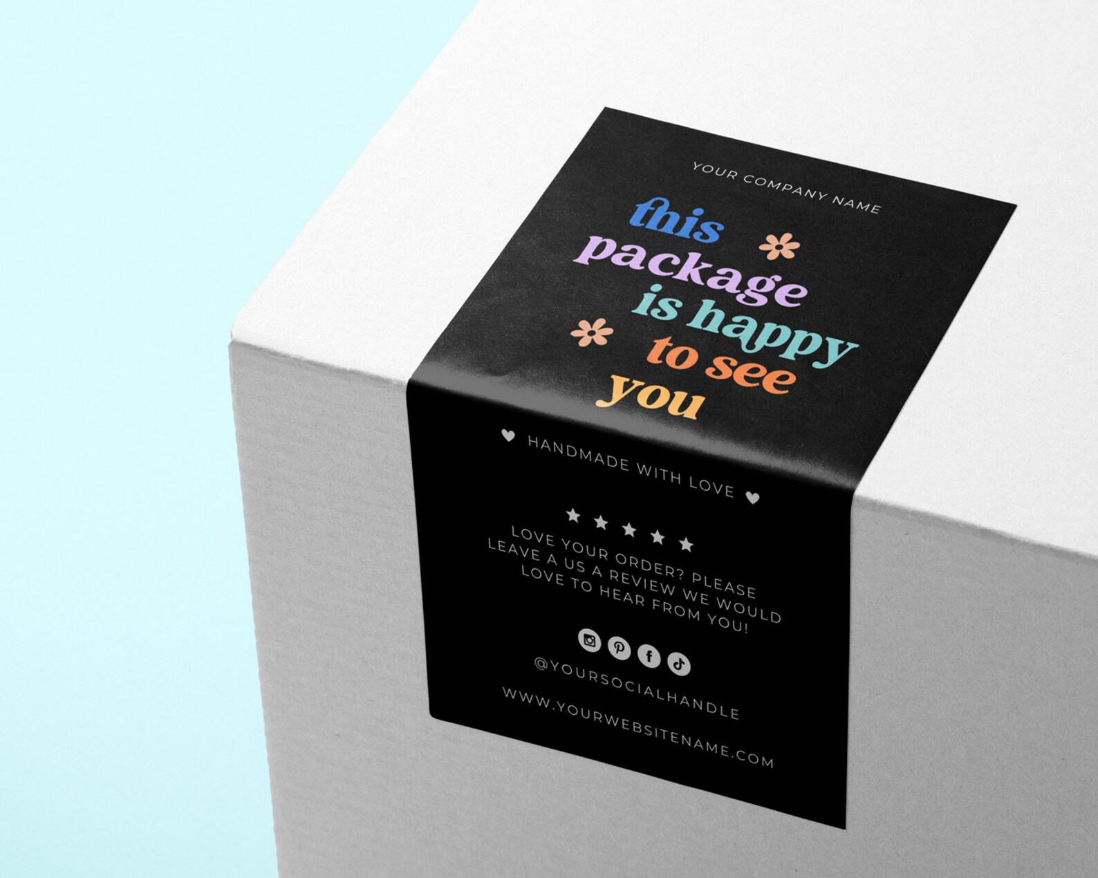 Editable Label Template, Custom Packaging, Box Seal, Printable Parcel ...