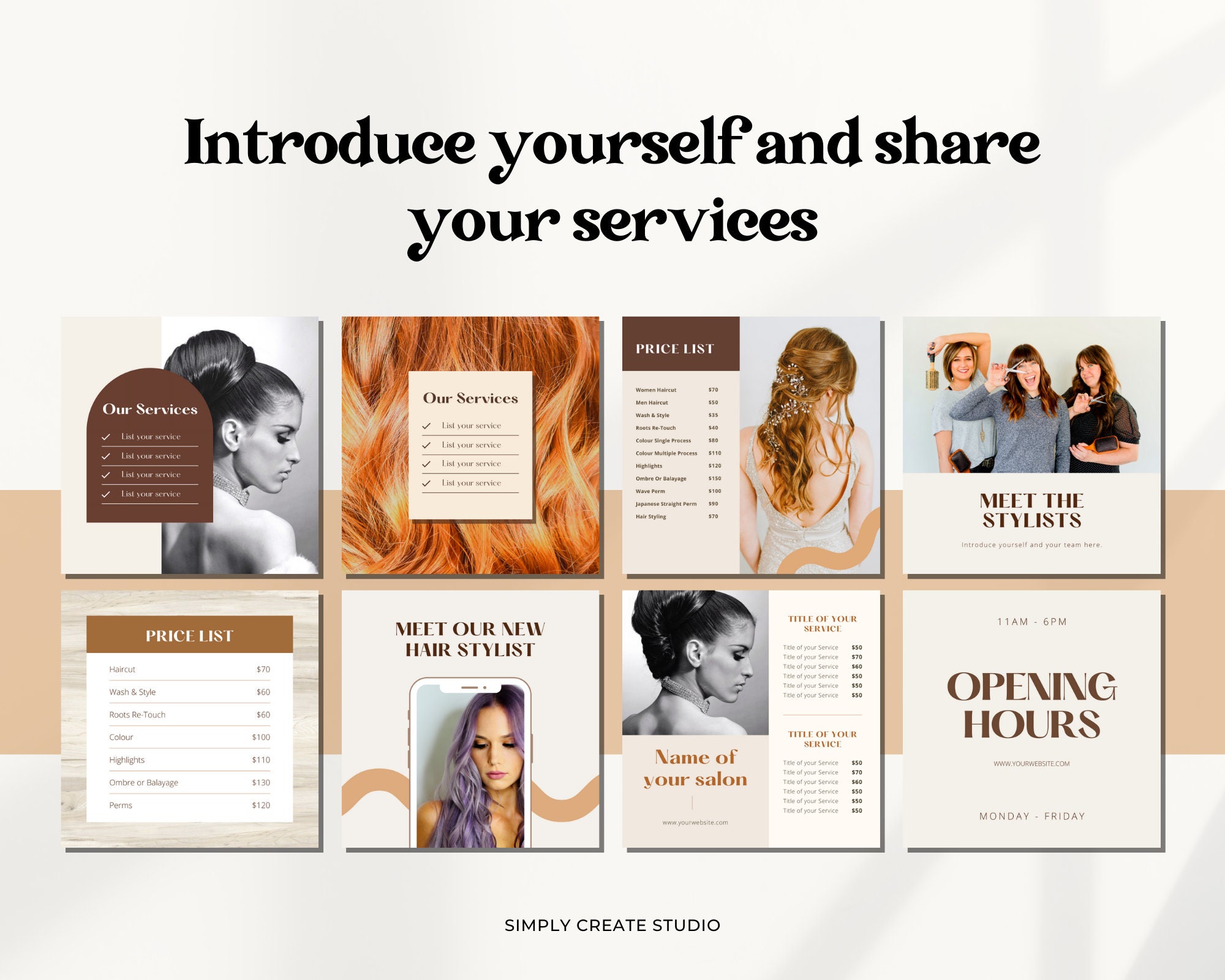 Hair Stylist Instagram Post Template, Beauty Salon Social Media ...