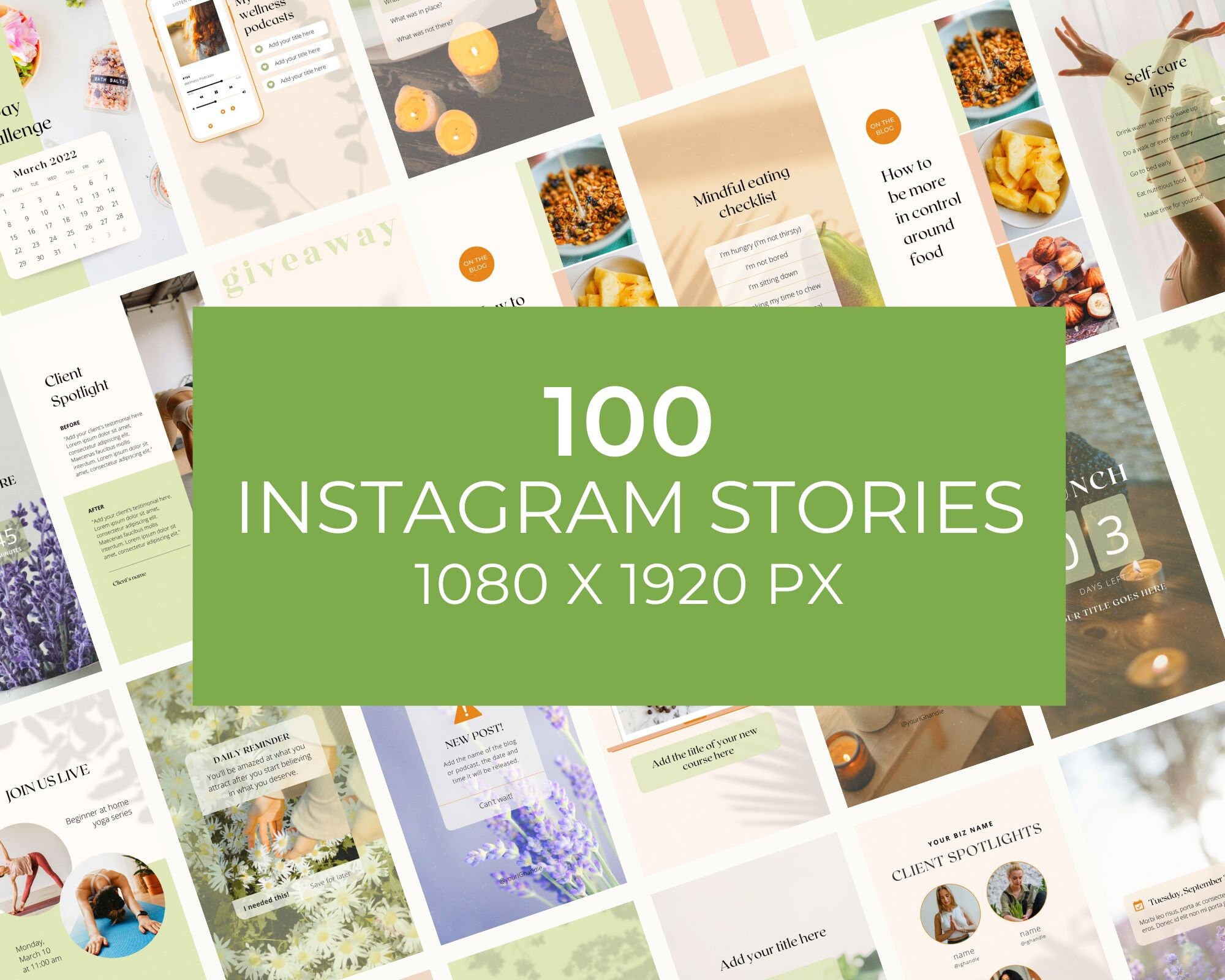 Health and Wellness Instagram Templates, Social Media Post, Nutrition ...