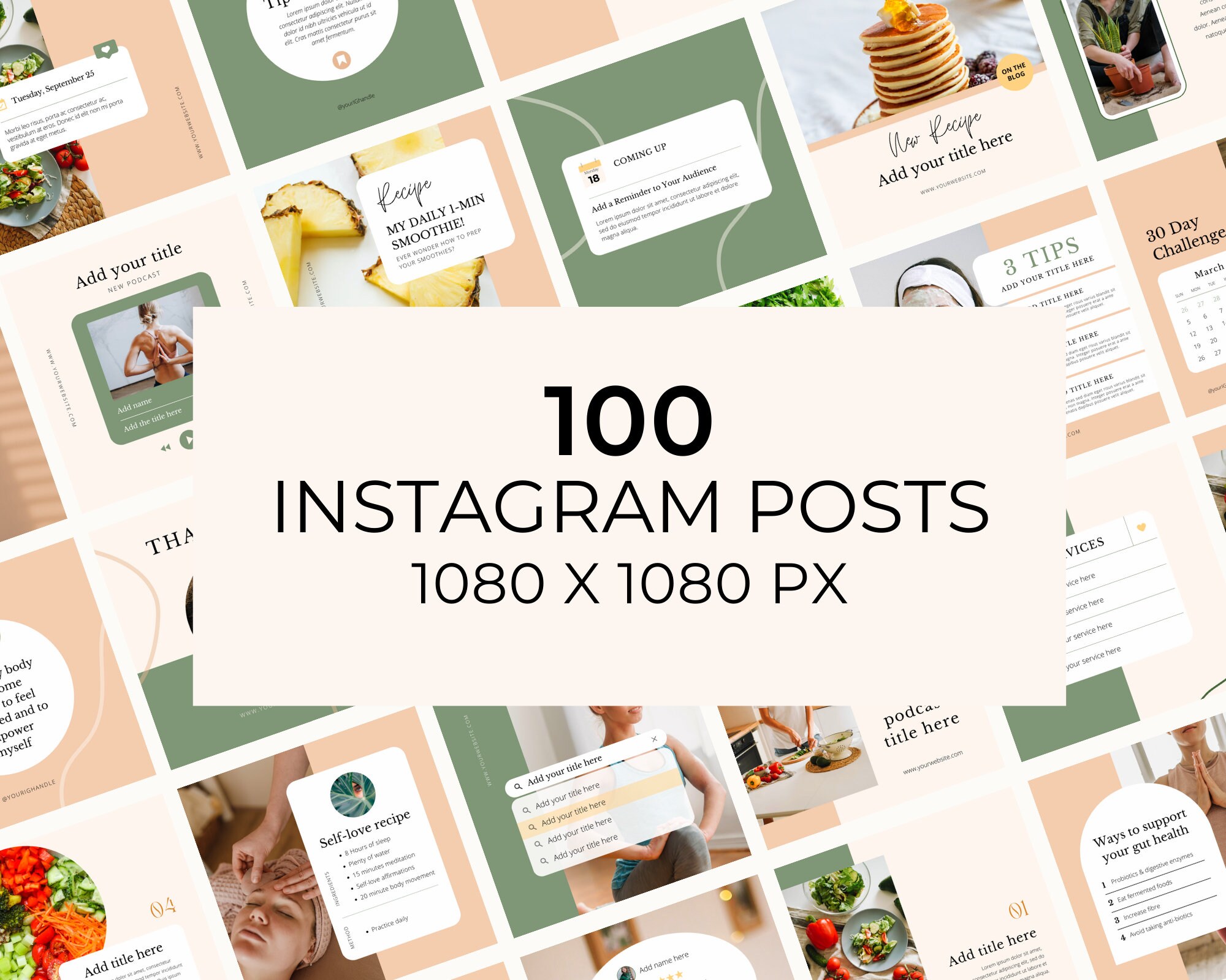 Health and Wellness Instagram Templates, Social Media Post, Nutrition ...