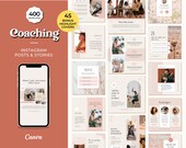 Coaching Instagram Posts, Canva Template, Life Coach Instagram Template, Coaching Business, Wellness Coach, Carousel