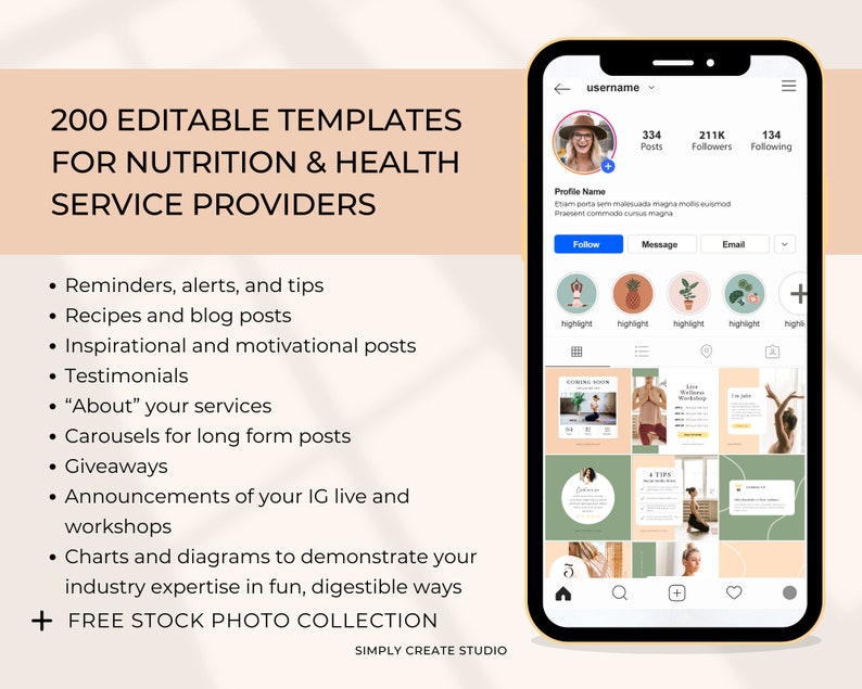 Health and Wellness Instagram Templates, Social Media Post, Nutrition ...