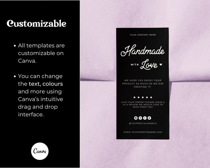 Editable Label Template Custom Packaging Box Seal Printable - Etsy