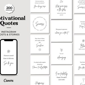 Inspirational Quotes for canva templates, Motivational Quote Bundle, Minimal Social Media kit