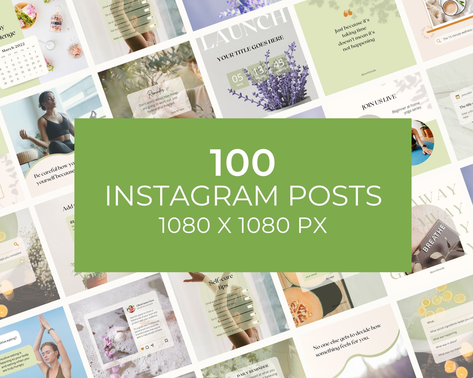 Health and Wellness Instagram Templates, Social Media Post, Nutrition ...