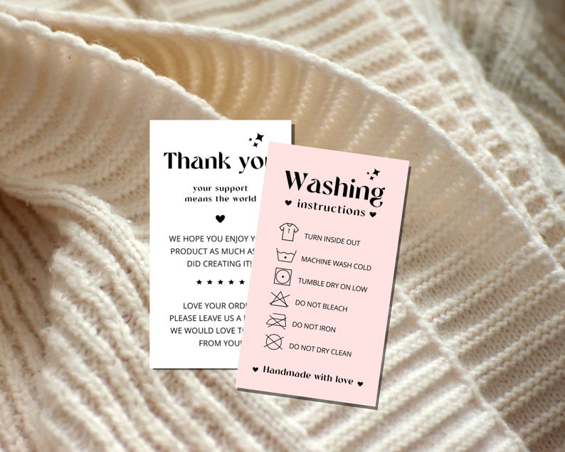 Care Card Bundle, Printable Cup Care Instructions, Vinyl Decal, Shirt ...