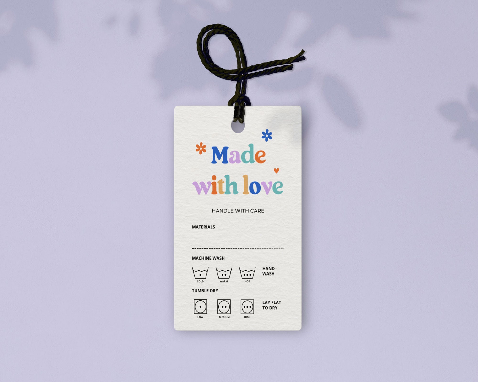 Editable Care Tags Label, Printable Clothing Care Card, Canva Template ...