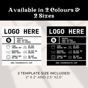 Editable Clothing Tag Template, T-shirt Neck Label, Garment Care Tag ...