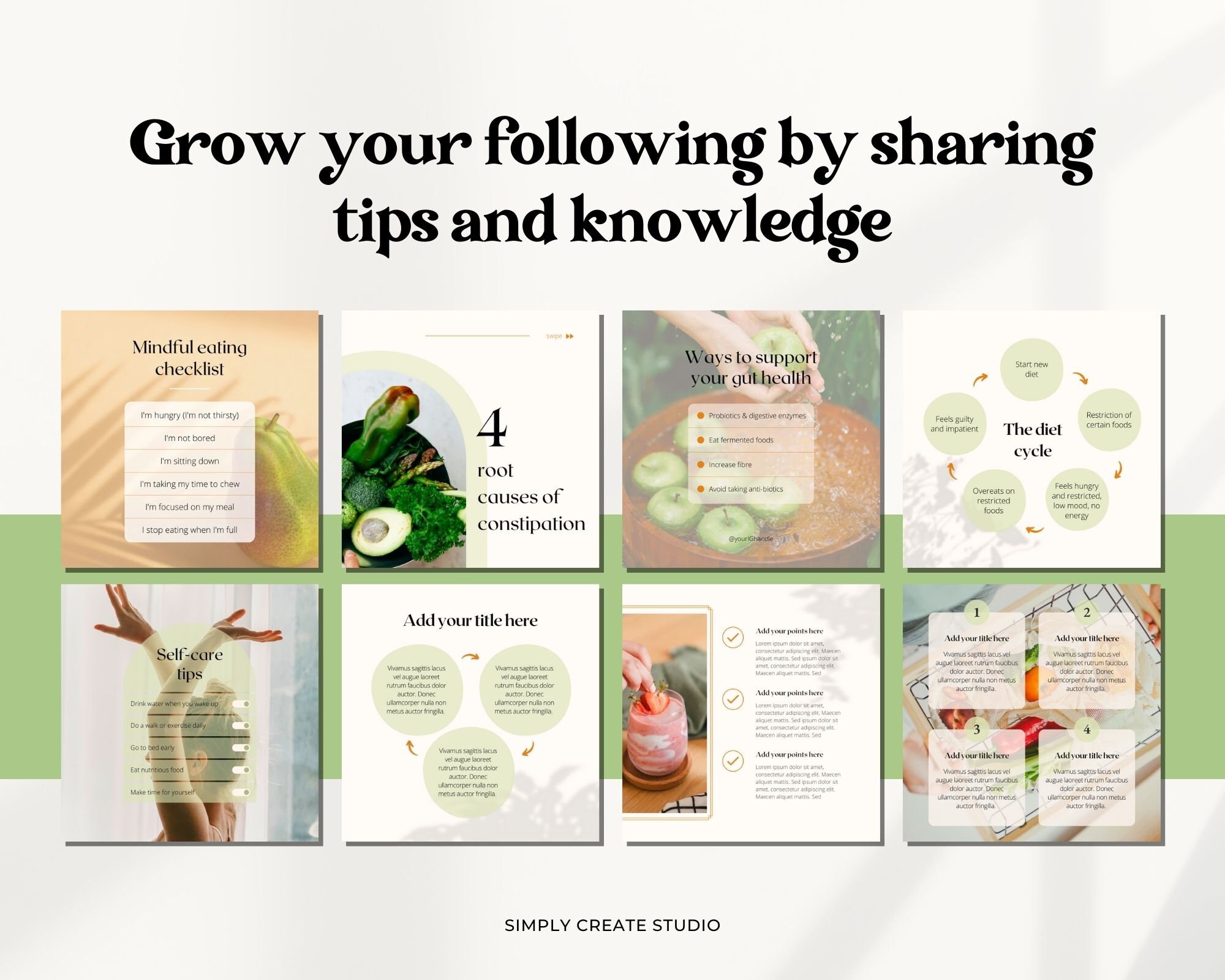 Health and Wellness Instagram Templates, Social Media Post, Nutrition ...