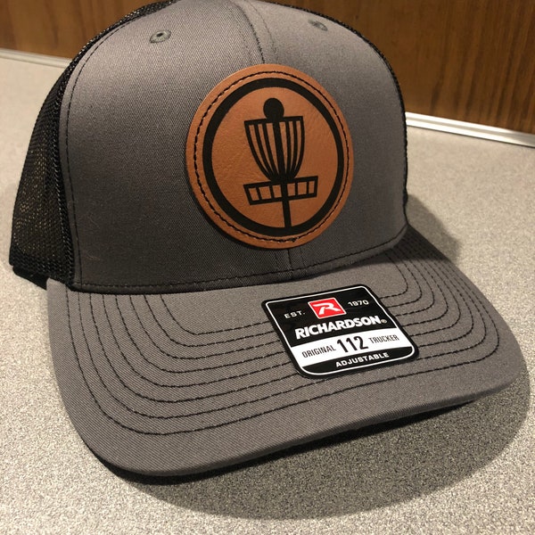 Disc Golf Custom Leather Patch Hat/basket/hat color options