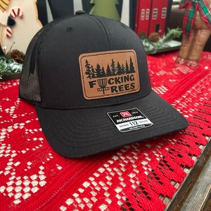 Disc Golf Custom Leder Patch Hut / Korb / Hut Farboptionen, Ficken Bäume