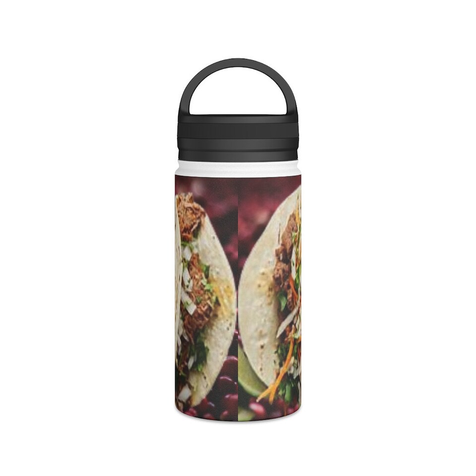 tacos Stainless Steel Water Bottle, Handle Lid