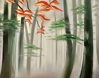 Misty Woods—Giclee Prints from original oil painting.  Stretched canvas 16x20” 100.00/Fine Art Paper: 8 x 10”—65.00, 16 x 20”—80.00