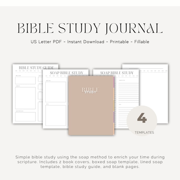 SOAP Method Bible Study Journal with Templates for GoodNotes or PDF Download/Printable