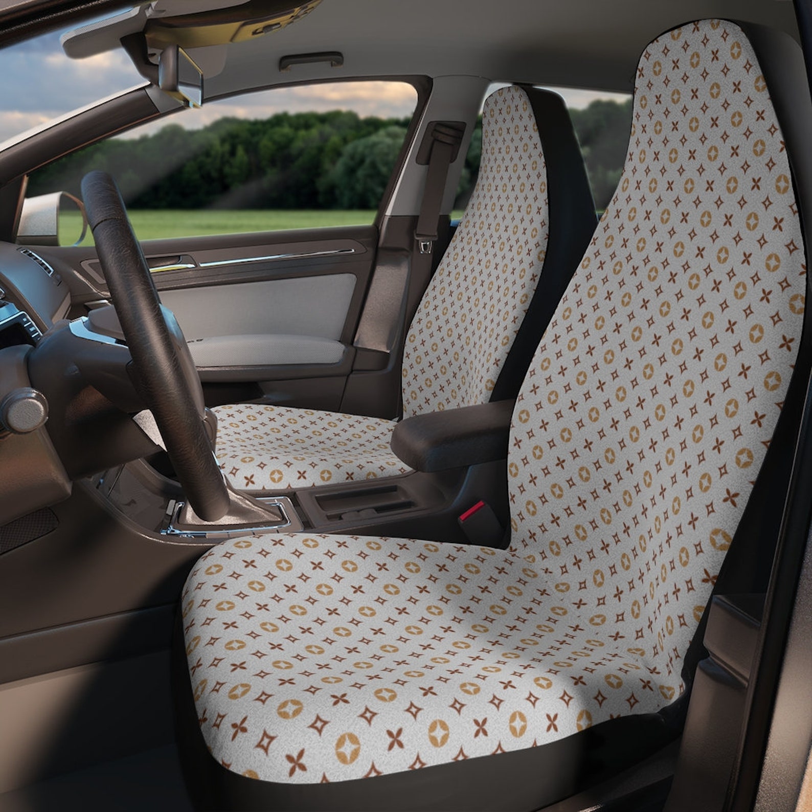 High Quality Car Seat Covers, Modern Print, Classic Stars and Diamonds