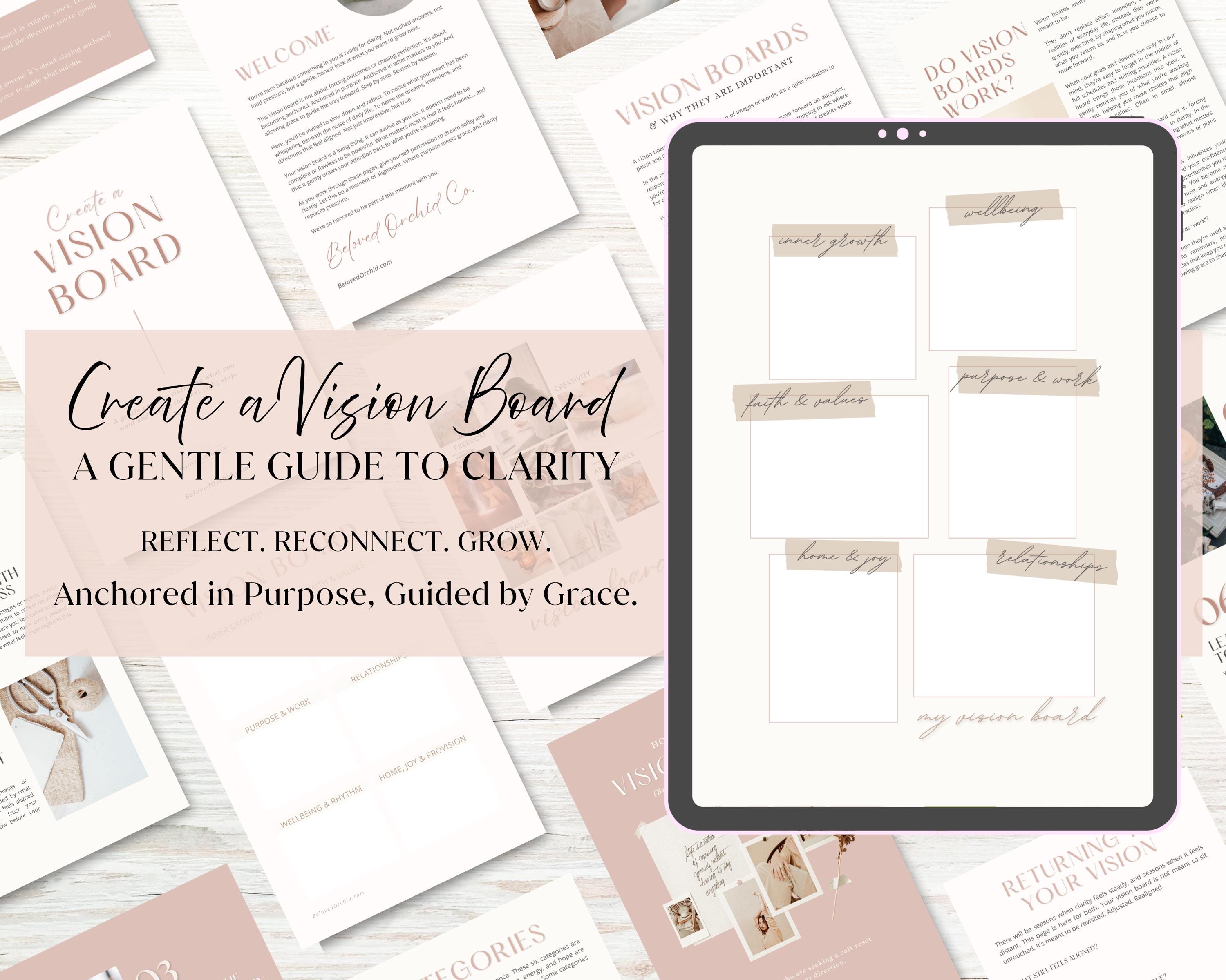 Vision Board Workbook for Women | Gentle Goal Planning (PDF Download ...
