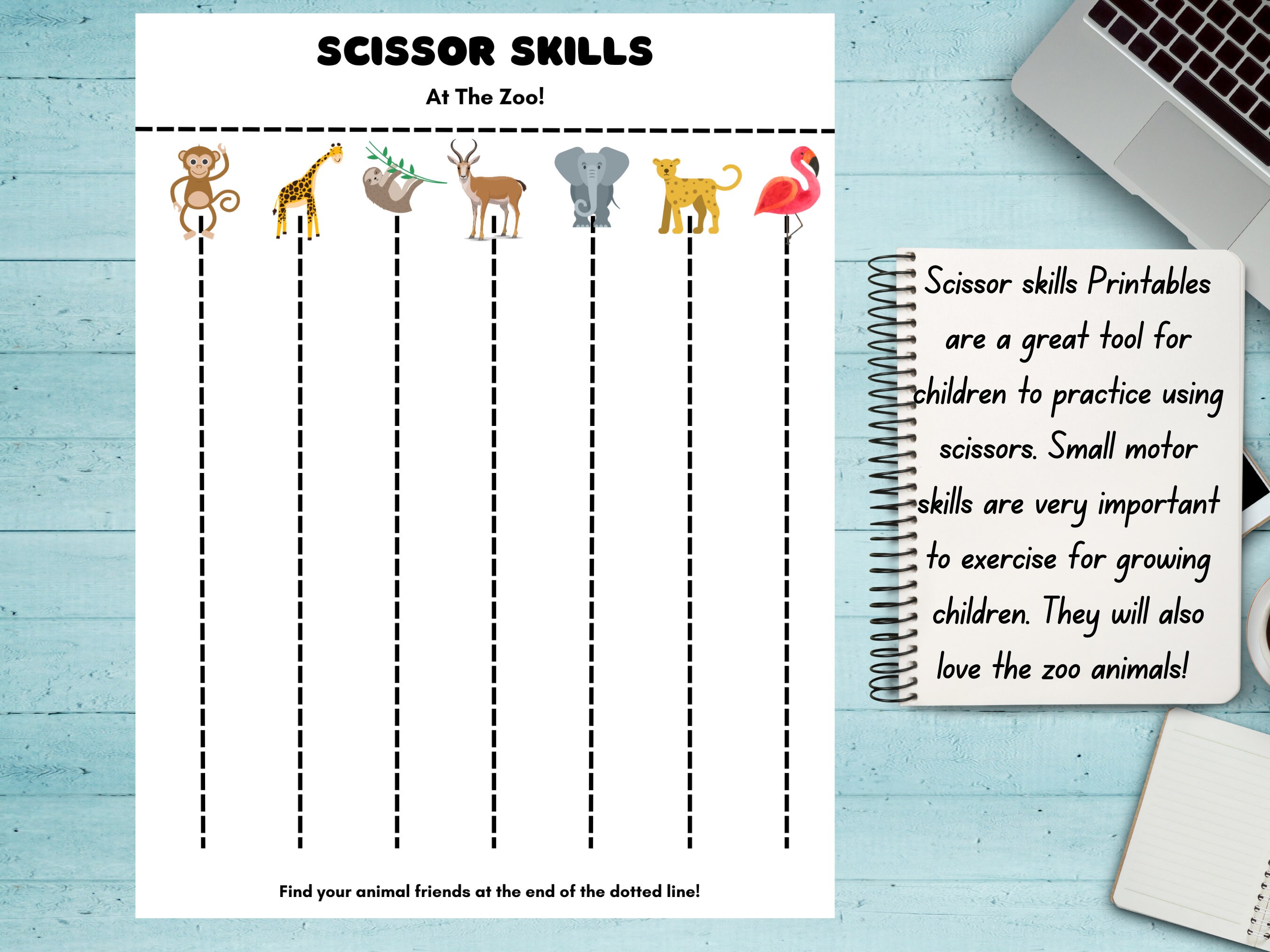 Scissor Skills Template Printable, Childrens Scissor Practice Sheet ...