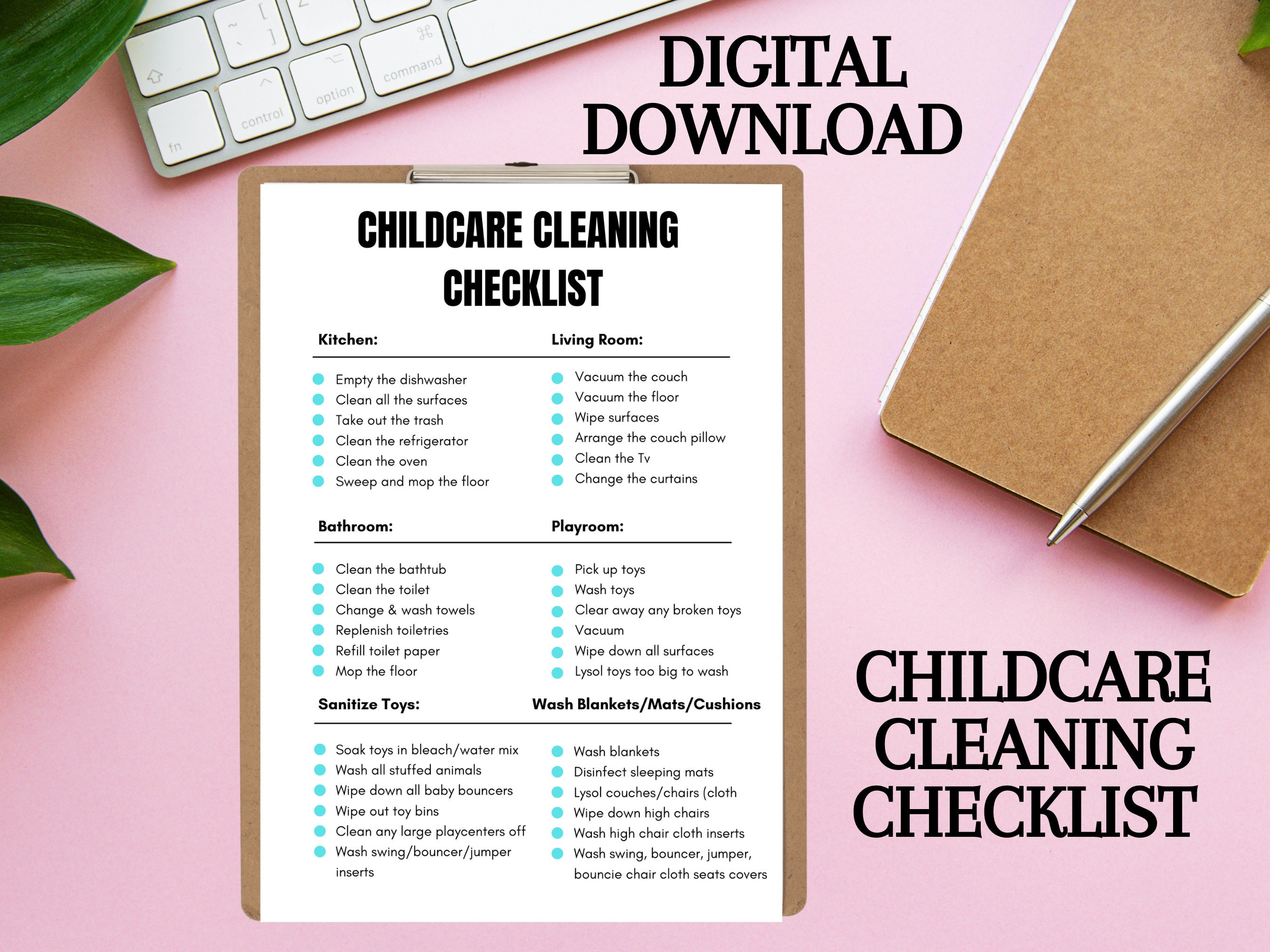 Childcare Cleaning Checklist Digital Download - Etsy