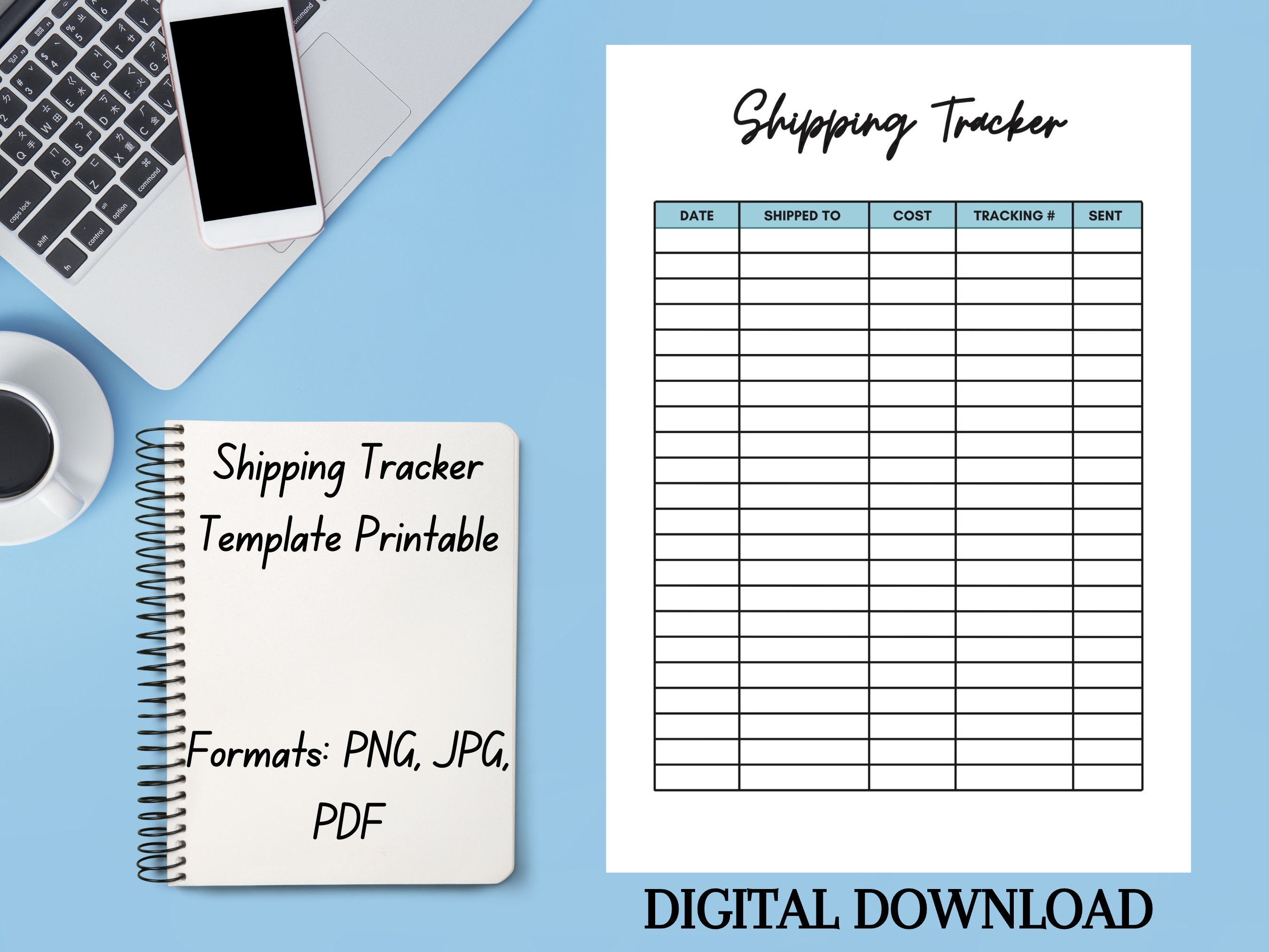 Shipping Tracker Template Printable, Small Business Item Shipping ...
