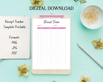 Receipt Tracker Template Printable Small Business Receipt - Etsy
