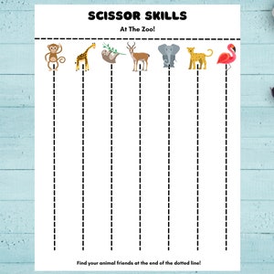 Scissor Skills Template Printable, Childrens Scissor Practice Sheet, Childcare Scissor ...