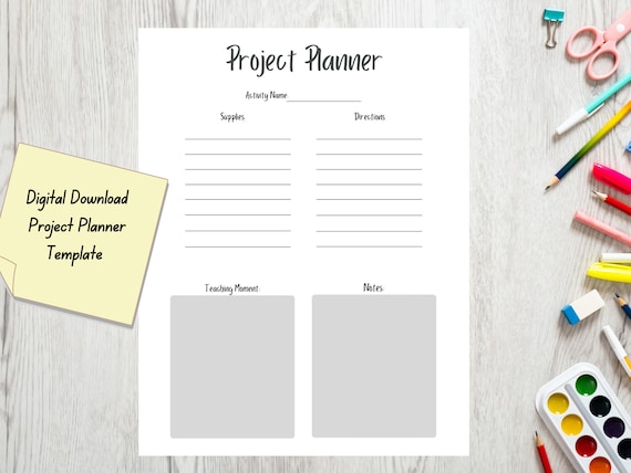 Childcare Program Arts and Crafts Project Planner Template