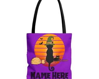 Customized Halloween Treat Bag, Personalized Name On Halloween Tote Bag, Halloween Treat Bag For Kids, Trick Or Treating Bag For Kids