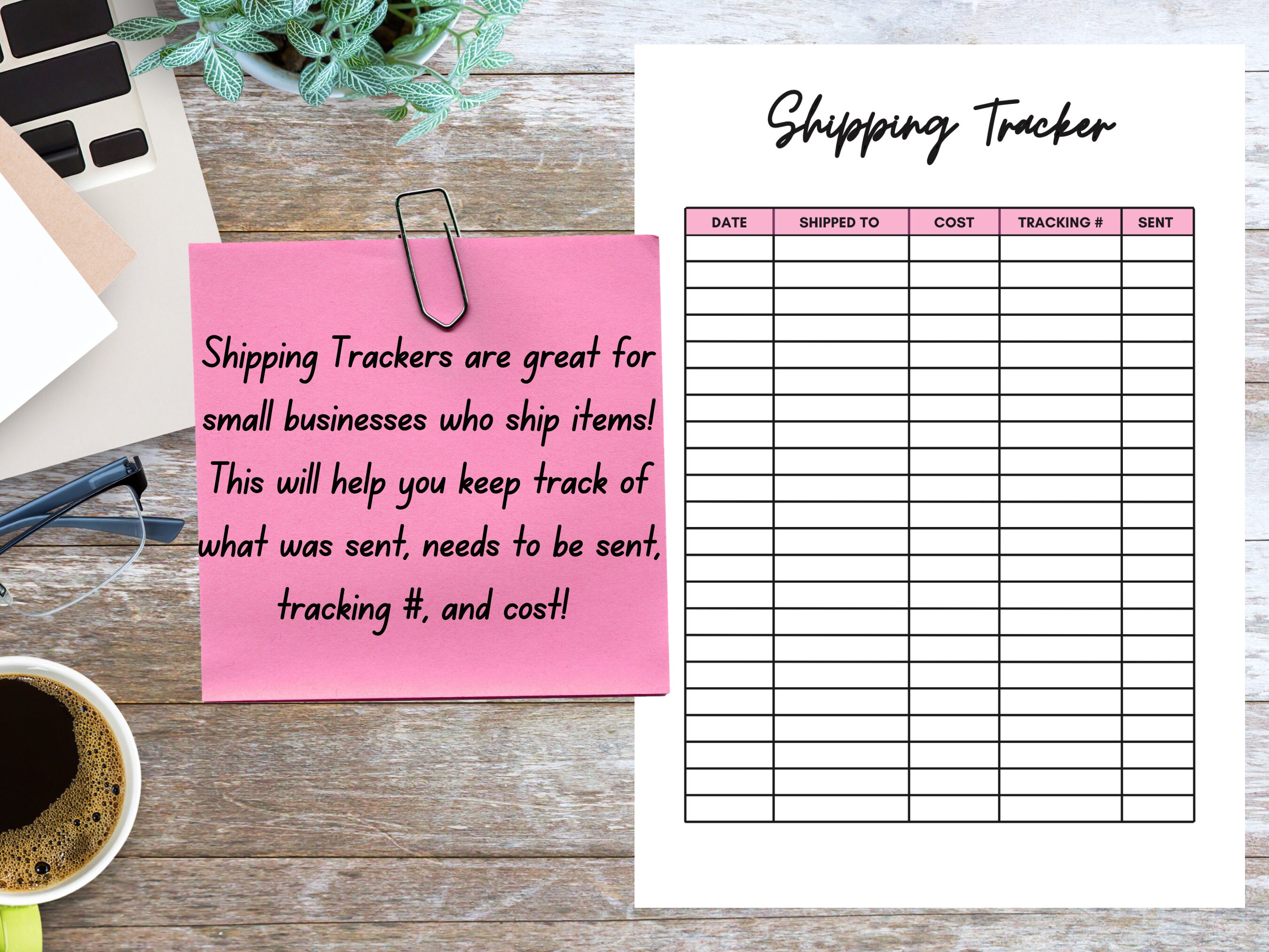 Shipping Tracker Template Printable, Small Business Item Shipping ...