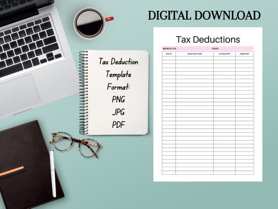 Tax Deduction Tracker Template Printable Digital Download | Etsy