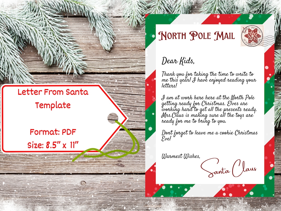 Letter From Santa Template, Signed Letter From Santa for Your Kids