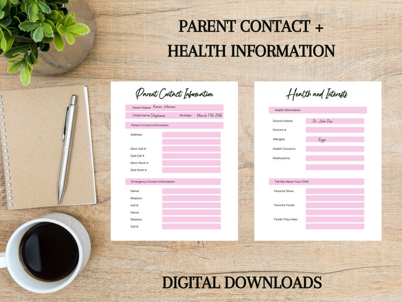 Childcare Contract Template Printable Parent Contact Information Childcare Contract Template Printable Parent Contact Information