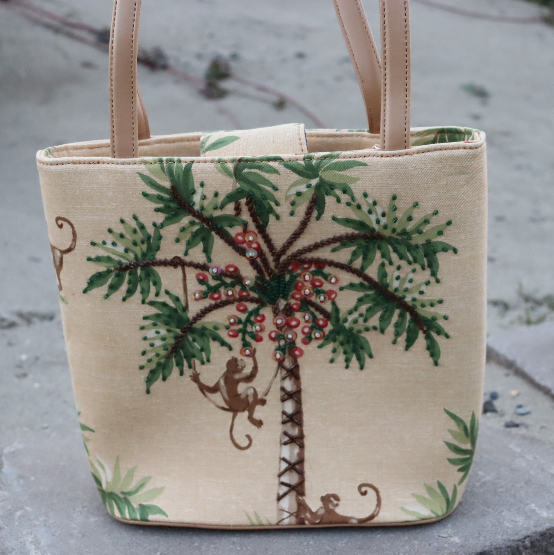 SunLily Bright Side Color Changing Tote Bag, Palm Trees