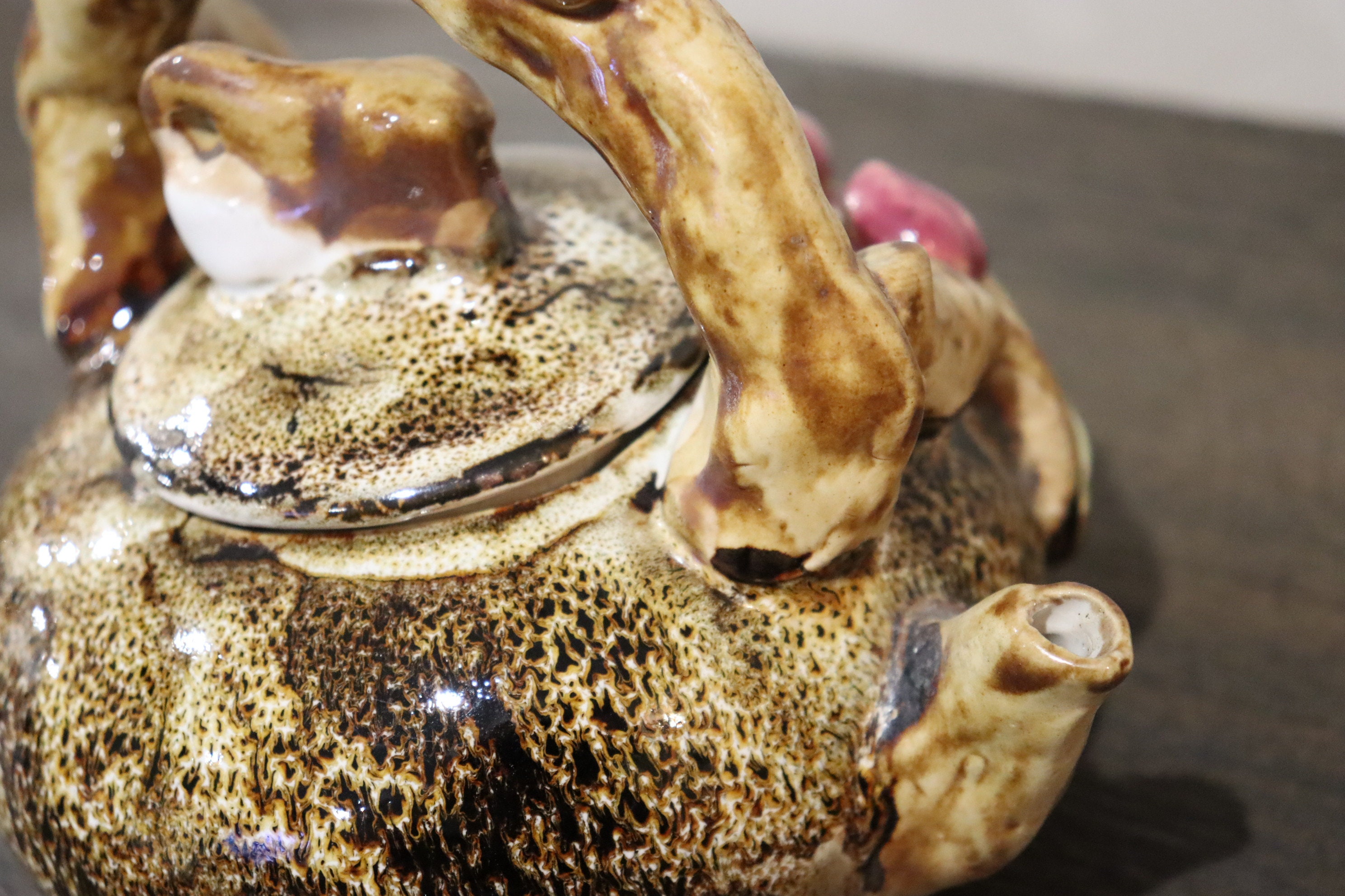 Vintage Ceramic Hand Painted Chinese Teapot With Branch Vine Etsy