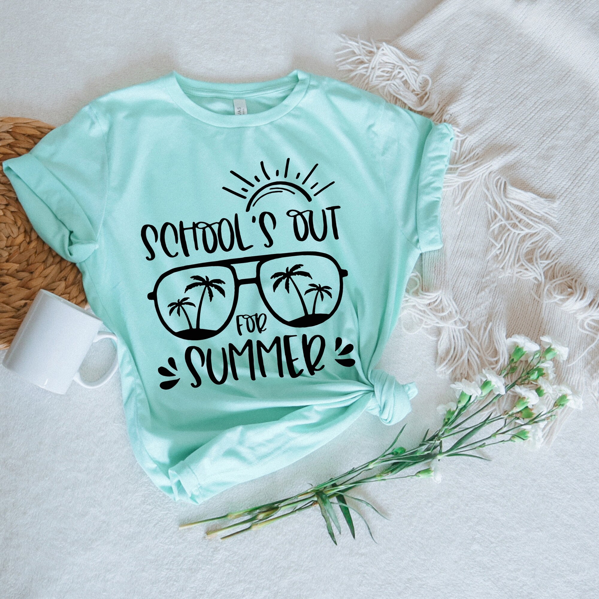 Schools Out For Summer Palm Angl Teacher Last Day Of School Shirt