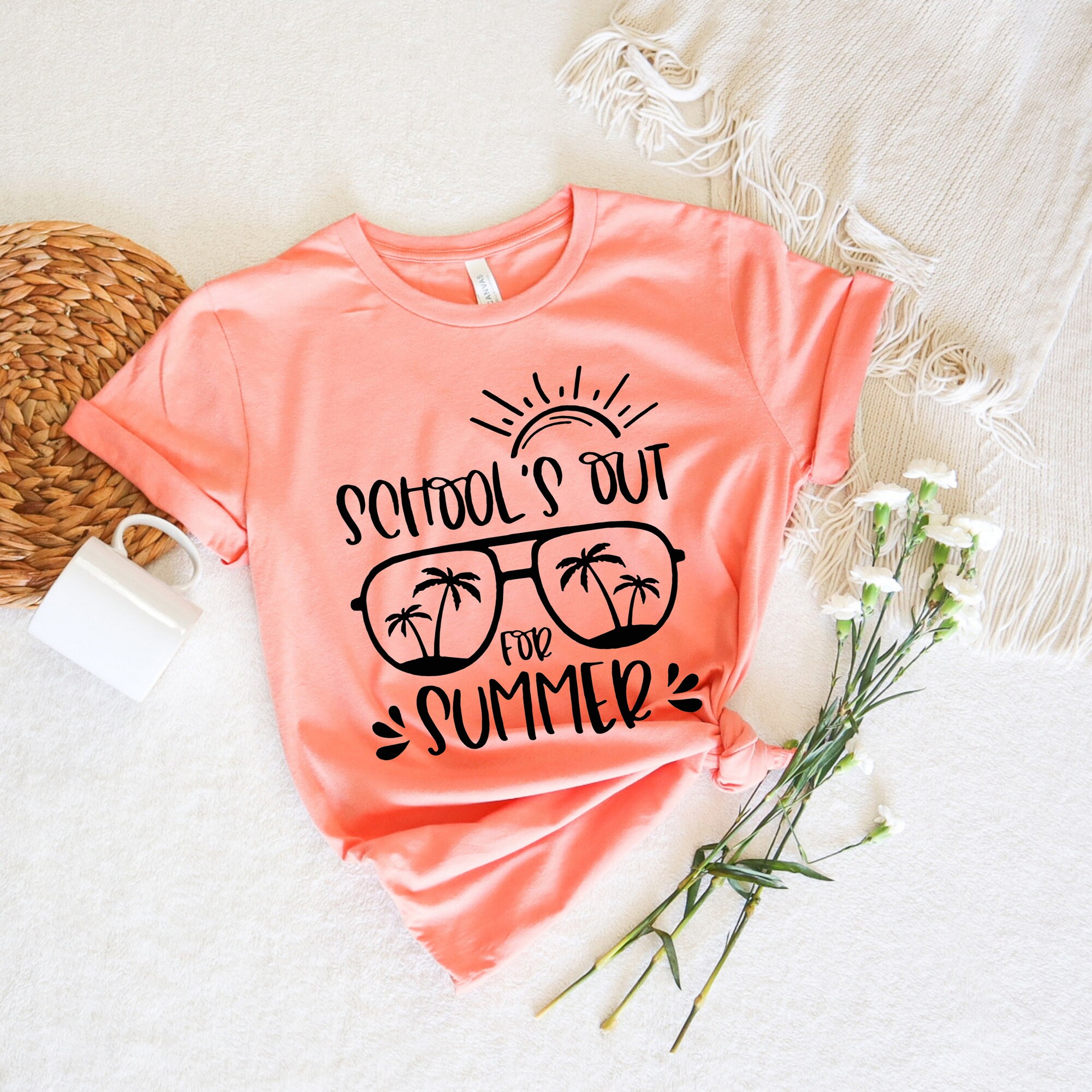 Schools Out For Summer Palm Angl Teacher Last Day Of School Shirt