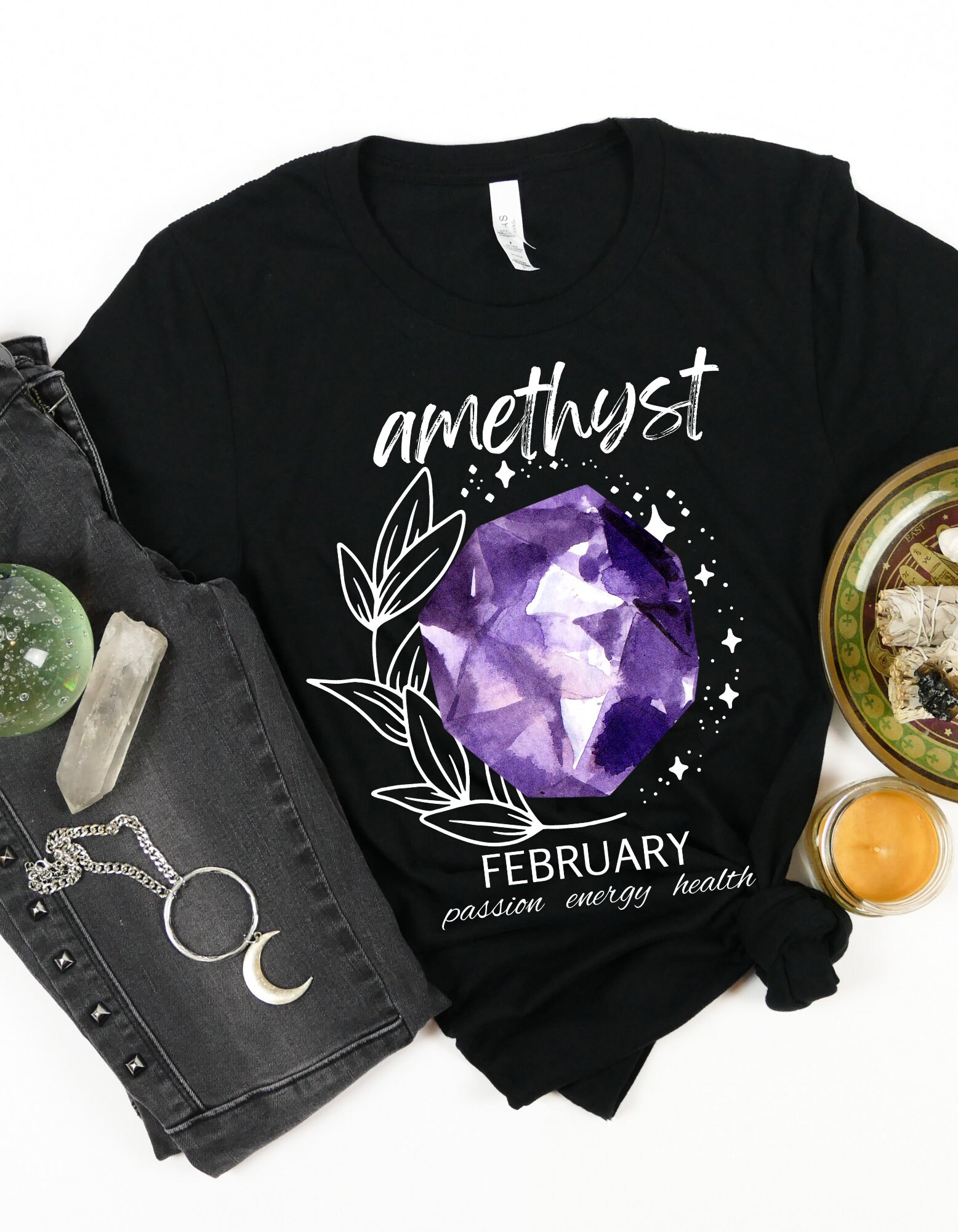 Amethyst Crystal Unisex Shirt/february T-shirt/birthstone Tee