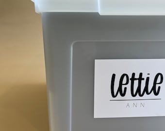 Milestone Life Box Name decal, Labels + Folders ONLY. NO BOX. | kids organization | pregnancy to adulthood. for life