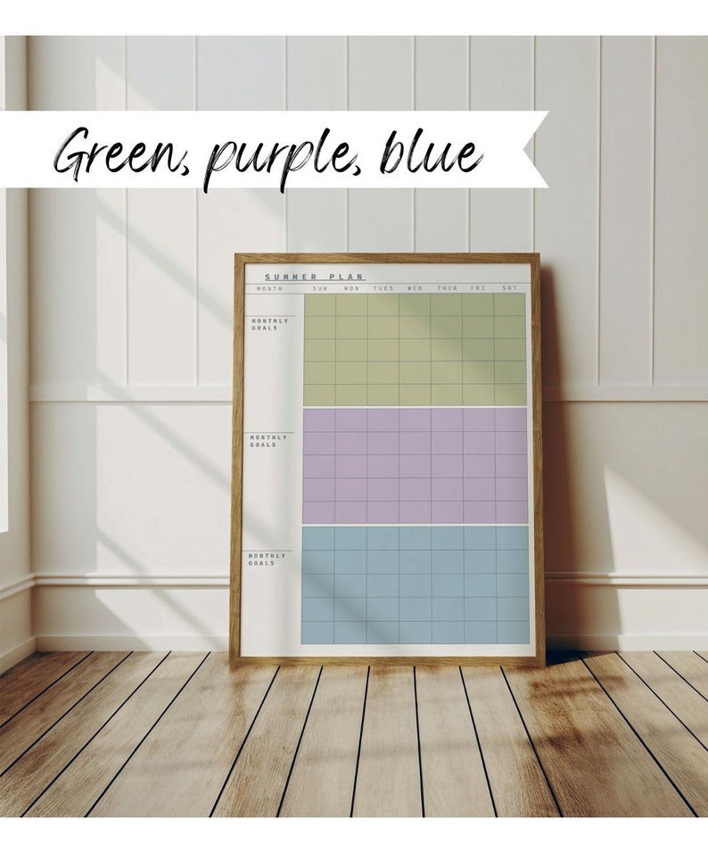 Summer Plan 3 Month Blank Calendar Summer Calendar Summer Break to Do ...