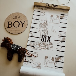 LIMITED EDITION Wild West Canvas Growth Chart | Western Wall Hanging | Kids room canvas wall hanging