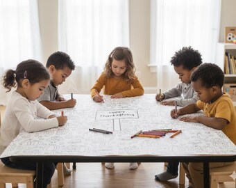 Oversized Coloring Poster | Kids Thanksgiving Activity | Homeschool | Kids Craft | Friendsgiving