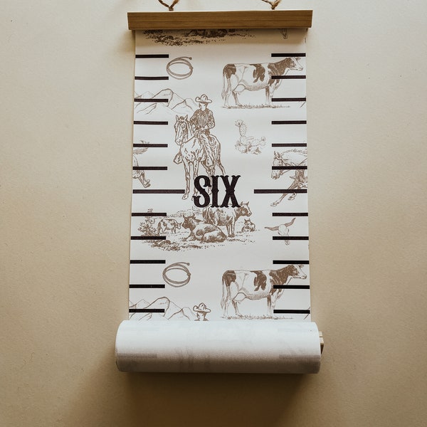 LIMITED EDITION Wild West Canvas Growth Chart | Western Wall Hanging | Kids room canvas wall hanging