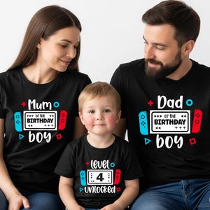 Level 4 Unlocked Matching Family Shirts: Gamer Birthday Outfit