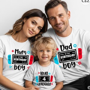 Level 4 Unlocked Gamer Birthday Shirts: Matching Family Outfits