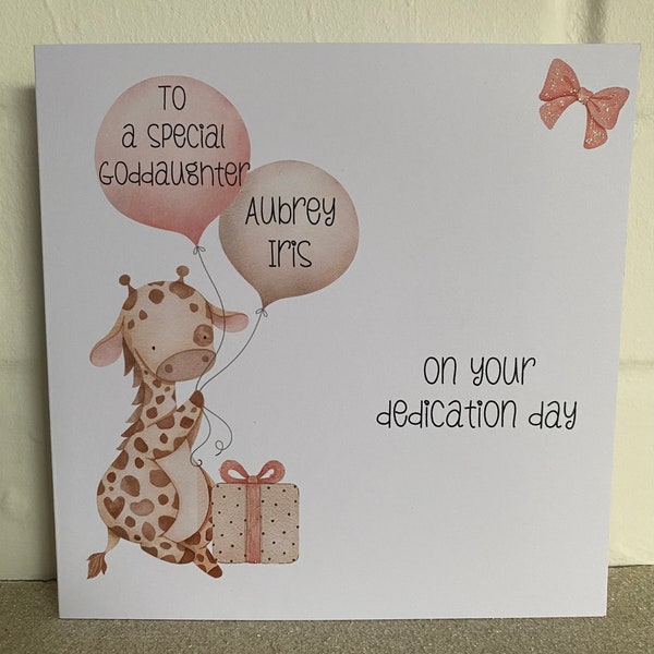 Personalised Christening/Baptism/Dedication Card