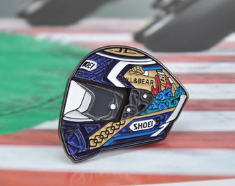 Pino esmaltado para capacete MM93 Motegi 3, presente para fã de MotoGP Shoei X-14 Marquez