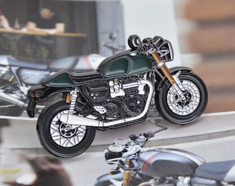 Expositor de pins para sombrero de hombre, Triumph Thruxton RS FE Cafe Racer, pins de esmalte suave, insignias, parches para mochila, botones, regalo para amantes de las motocicletas.